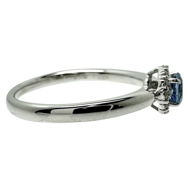 12号 アクアマリン 0.20ct ダイヤモンド 計0.09ct リング・指輪 K18WGホワイトゴールド 18金 3.0g レディース 【中古】【真子質店】【NN】 【DDx】