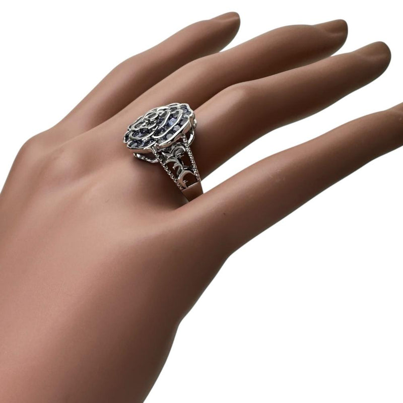 17号 フラワーモチーフ　薔薇モチーフ タンザナイト 1.66ct リング・指輪 K18WGホワイトゴールド 18金 8.0g レディース
【中古】【真子質店】【NN】




【IxMaD】