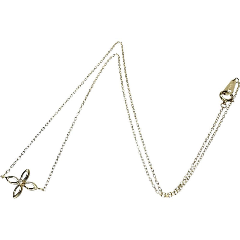 ダイヤモンド ネックレス K18ゴールド 18金 1.3g 38cm レディース 【中古】【真子質店】【NN】 【IKx】