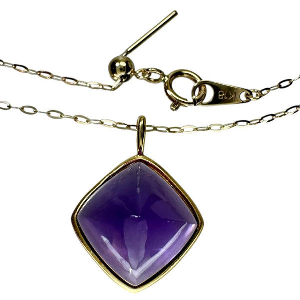 アメジスト 4.50ct ネックレス K18ゴールド 18金 2.4g 50cm レディース 【中古】【真子質店】【NN】 【TxS】