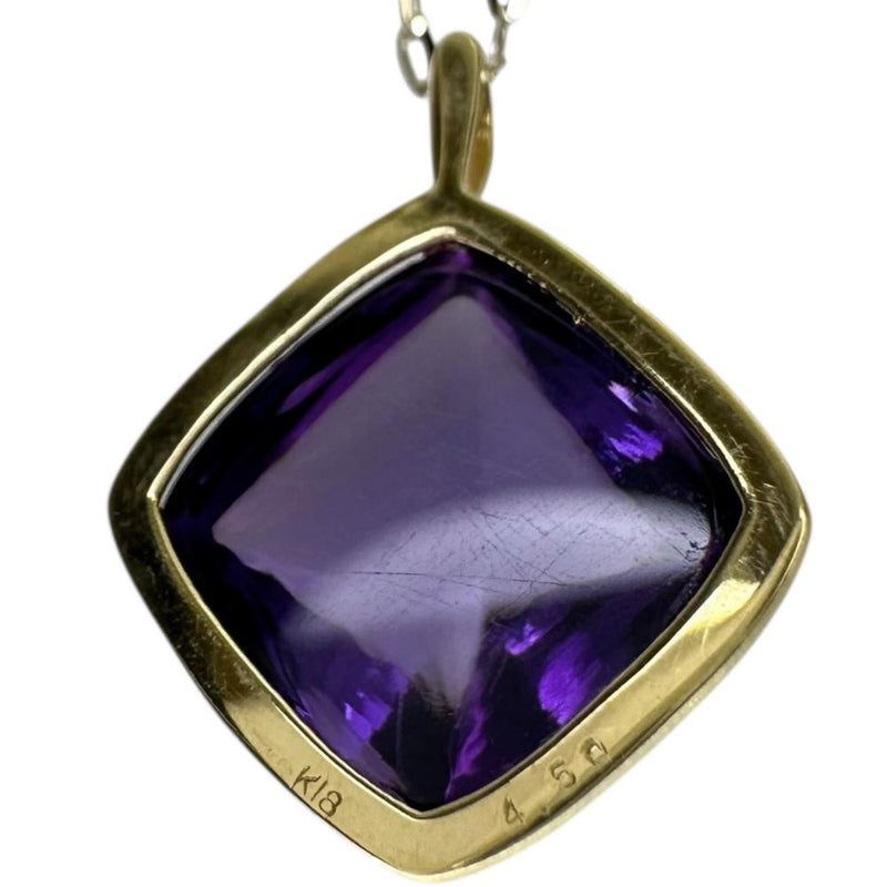 アメジスト 4.50ct ネックレス K18ゴールド 18金 2.4g 50cm レディース 【中古】【真子質店】【NN】 【TxS】