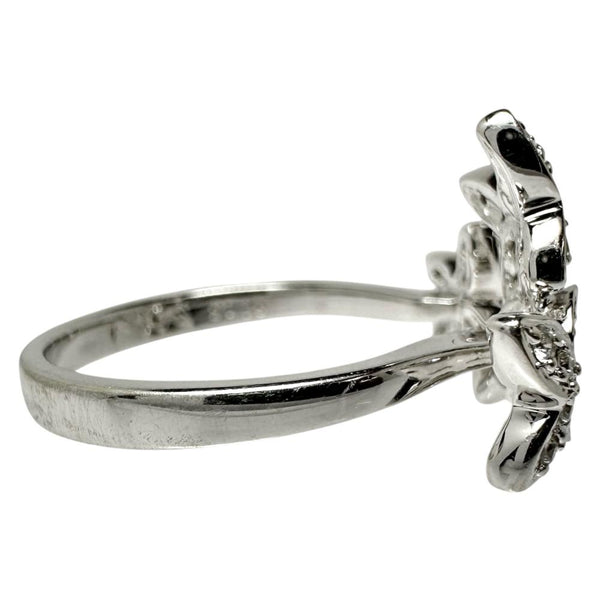 12号 バタフライ ダイヤモンド 計0.15ct リング・指輪 K18WGホワイトゴールド 18金 3.7g レディース 【中古】【真子質店】【NN】 【MoTMi】