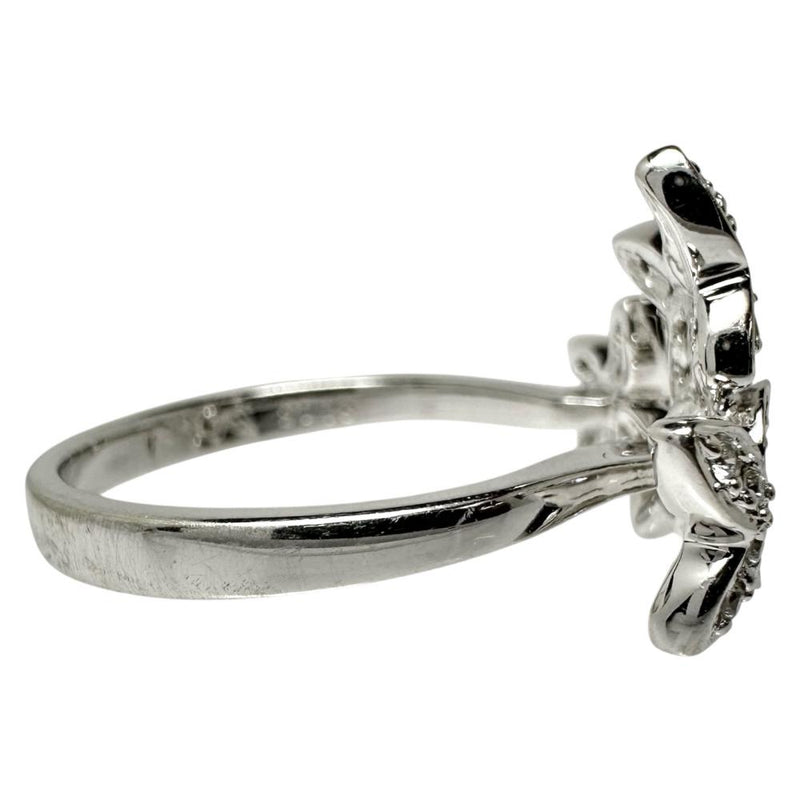 12号 バタフライ ダイヤモンド 計0.15ct リング・指輪 K18WGホワイトゴールド 18金 3.7g レディース 【中古】【真子質店】【NN】 【MoTMi】