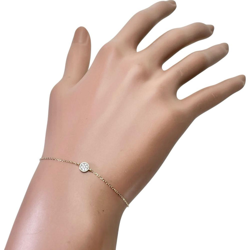 【ete/エテ】 ダイヤモンド 0.02ct ブレスレット K10ゴールド 10金 0.8g 17cm レディース 【中古】【真子質店】【NN】 【YY】
