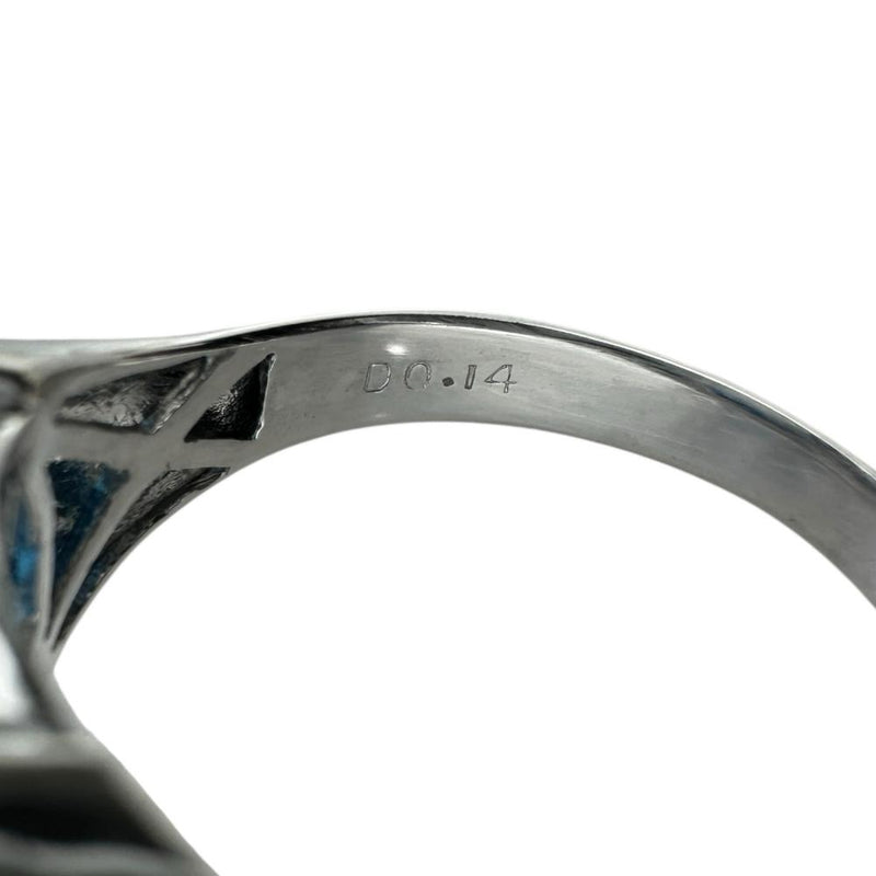 16.5号 ブルートパーズ 7.70ct ダイヤモンド 0.14ct リング・指輪 K18WGホワイトゴールド 18金 8.4g レディース 【中古】【真子質店】【NN】 【STD】