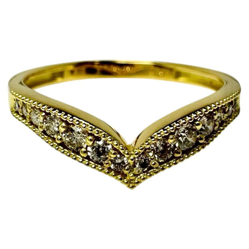7号 ピンキー ダイヤモンド 計0.15ct リング・指輪 K18ゴールド 18金 1.5g レディース 【中古】【真子質店】【NN】 【TMaI】