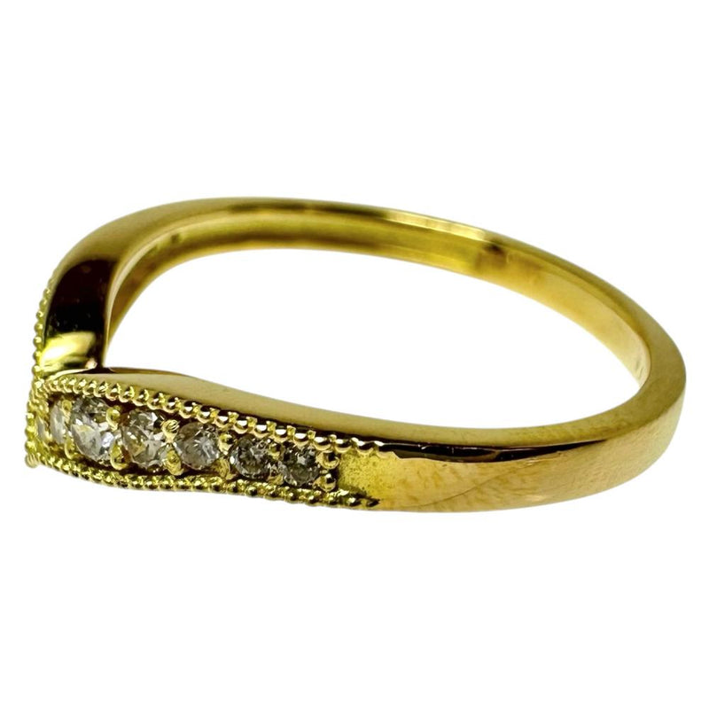 7号 ピンキー ダイヤモンド 計0.15ct リング・指輪 K18ゴールド 18金 1.5g レディース 【中古】【真子質店】【NN】 【TMaI】