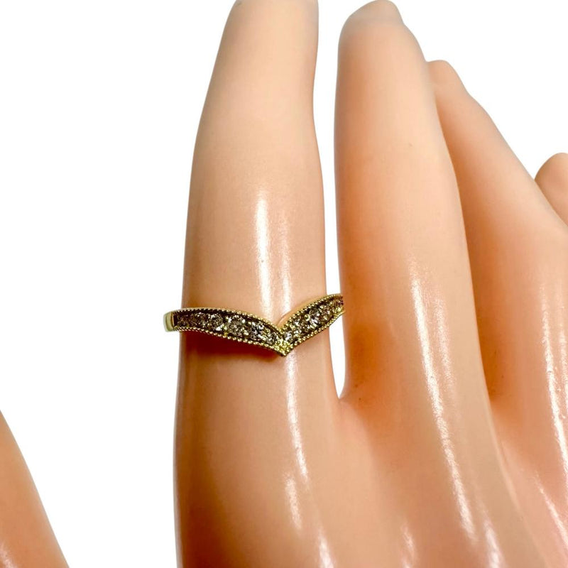 7号 ピンキー ダイヤモンド 計0.15ct リング・指輪 K18ゴールド 18金 1.5g レディース 【中古】【真子質店】【NN】 【TMaI】