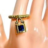 18号 サファイア 計0.40ct ダイヤモンド 計0.08ct リング・指輪 K18ゴールド 18金 6.3g レディース 【中古】【真子質店】【NN】 【MiID】