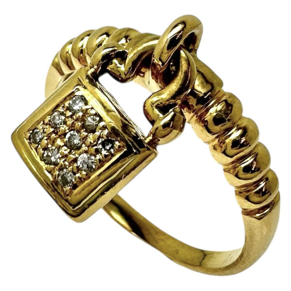 18号 サファイア 計0.40ct ダイヤモンド 計0.08ct リング・指輪 K18ゴールド 18金 6.3g レディース 【中古】【真子質店】【NN】 【MiID】