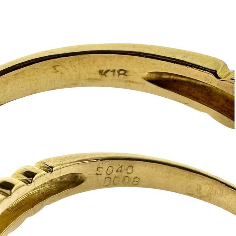 18号 サファイア 計0.40ct ダイヤモンド 計0.08ct リング・指輪 K18ゴールド 18金 6.3g レディース 【中古】【真子質店】【NN】 【MiID】