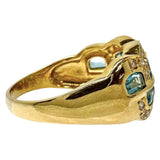 18号 ブルートパーズ 計2.72ct ダイヤモンド 計0.39ct リング・指輪 K18ゴールド 18金 8.3g レディース 【中古】【真子質店】【NN】 【IxMiS】