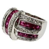 15号 ルビー 計3.20ct ダイヤモンド 計0.60ct リング・指輪 K18WGホワイトゴールド 18金 14.0g レディース 【中古】【真子質店】【NN】 【ISMoMi】