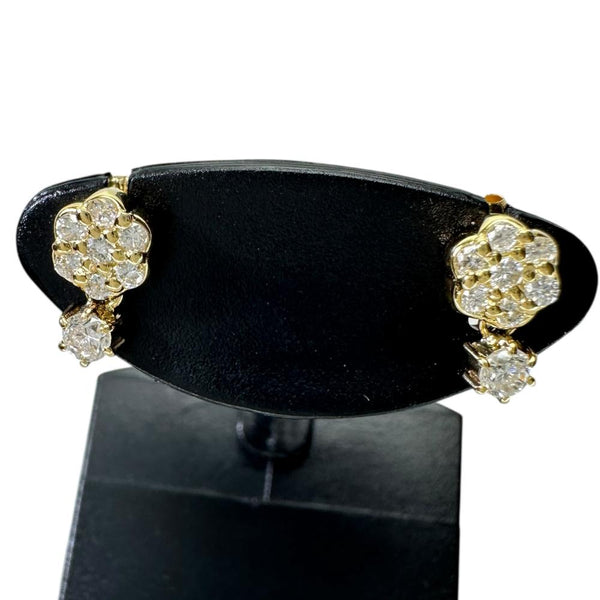 ぶら下がり ダイヤモンド 0.15/0.15ct ピアス K18ゴールド 18金 1.8g レディース 【中古】【真子質店】【NN】 【MaxMi】