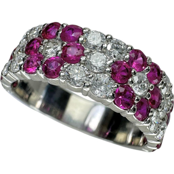 15号 ルビー 1.53ct ダイヤモンド 1.00ct リング・指輪 Pt900プラチナ 7.5g レディース 【中古】【真子質店】【NN】 【KMoS】