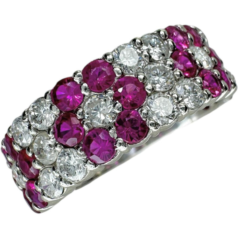 15号 ルビー 1.53ct ダイヤモンド 1.00ct リング・指輪 Pt900プラチナ 7.5g レディース 【中古】【真子質店】【NN】 【KMoS】