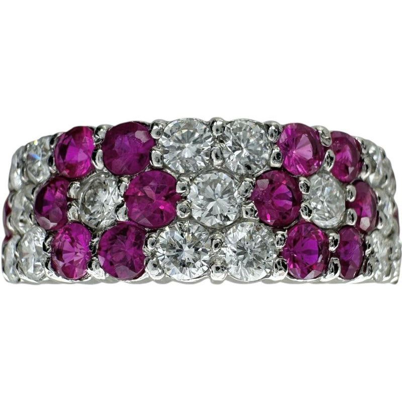 15号 ルビー 1.53ct ダイヤモンド 1.00ct リング・指輪 Pt900プラチナ 7.5g レディース 【中古】【真子質店】【NN】 【KMoS】