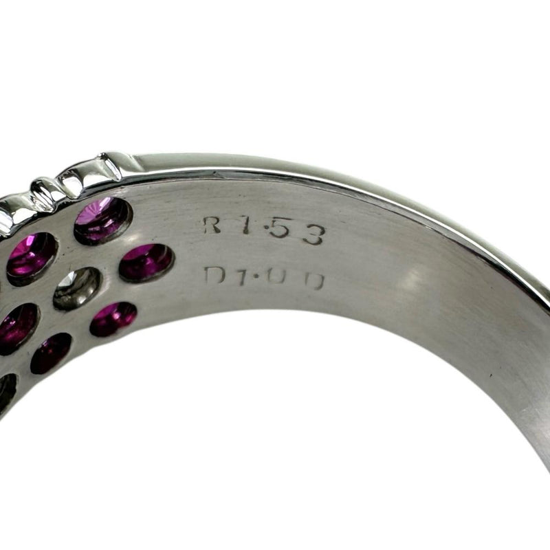 15号 ルビー 1.53ct ダイヤモンド 1.00ct リング・指輪 Pt900プラチナ 7.5g レディース 【中古】【真子質店】【NN】 【KMoS】