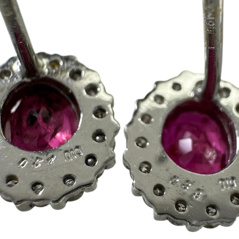 ルビー 0.39/0.54ct ダイヤモンド 0.10/0.10ct ピアス K18WGホワイトゴールド 18金 1.1g レディース 【中古】【真子質店】【NN】 【MaMiMo】