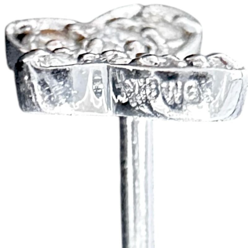 バタフライモチーフ バイカラー ブラックダイヤモンド 0.07ct ダイヤモンド 0.06ct ピアス K18WGホワイトゴールド 18金 1.0g レディース 【中古】【真子質店】【NN】 【ITY】