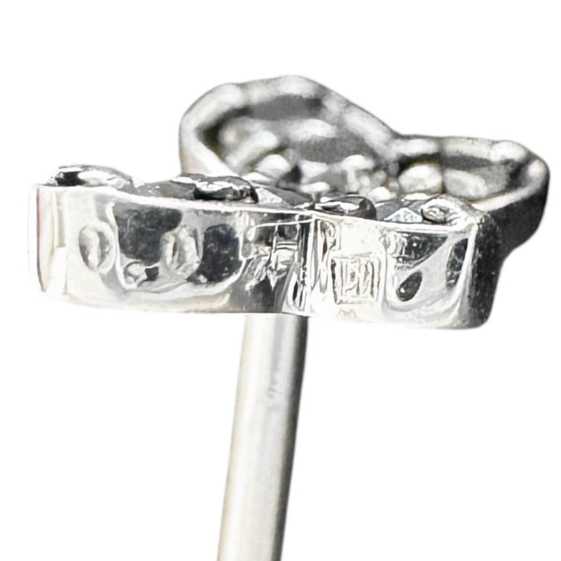 バタフライモチーフ バイカラー ブラックダイヤモンド 0.07ct ダイヤモンド 0.06ct ピアス K18WGホワイトゴールド 18金 1.0g レディース 【中古】【真子質店】【NN】 【ITY】