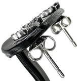 バタフライモチーフ バイカラー ブラックダイヤモンド 0.07ct ダイヤモンド 0.06ct ピアス K18WGホワイトゴールド 18金 1.0g レディース 【中古】【真子質店】【NN】 【ITY】