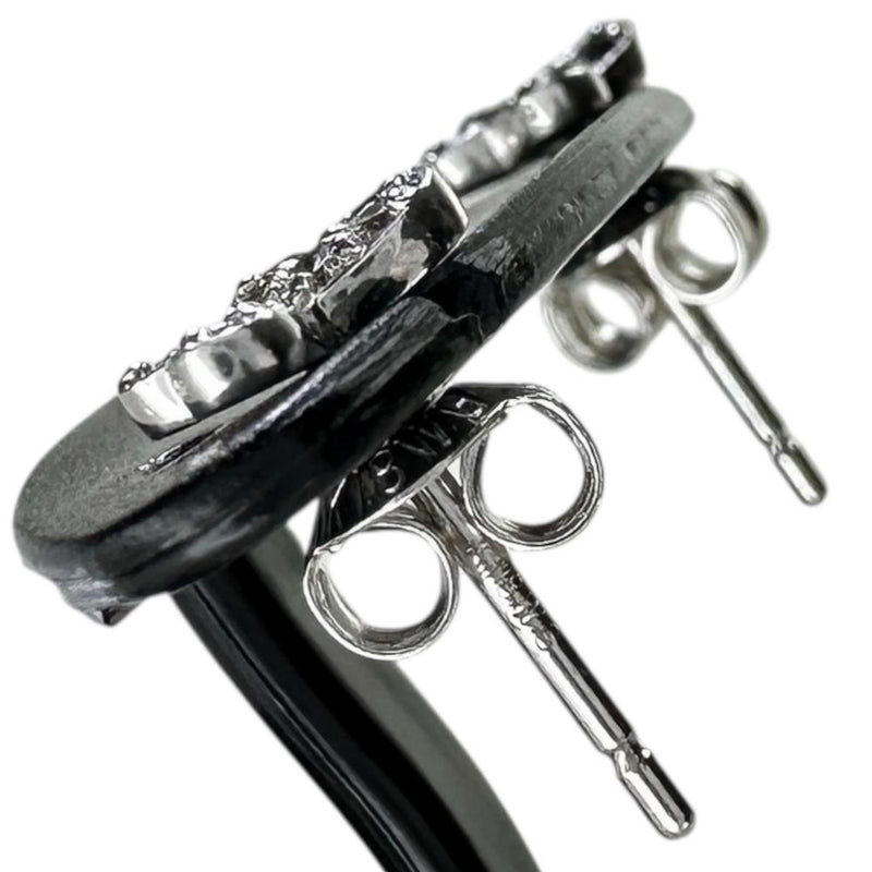 バタフライモチーフ バイカラー ブラックダイヤモンド 0.07ct ダイヤモンド 0.06ct ピアス K18WGホワイトゴールド 18金 1.0g レディース 【中古】【真子質店】【NN】 【ITY】