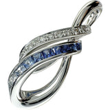 カラーグラデーションサファイア 0.75ct ダイヤモンド 0.23ct ペンダントトップ K18WGホワイトゴールド 18金 4.7g レディース 【中古】【真子質店】【NN】 【YIY】