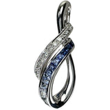 カラーグラデーションサファイア 0.75ct ダイヤモンド 0.23ct ペンダントトップ K18WGホワイトゴールド 18金 4.7g レディース 【中古】【真子質店】【NN】 【YIY】