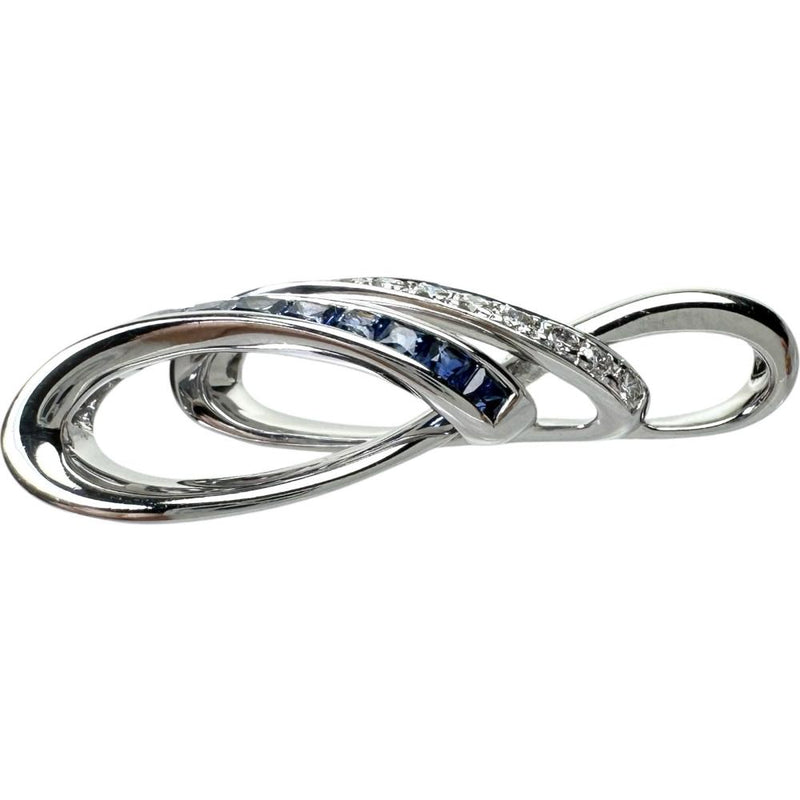 カラーグラデーションサファイア 0.75ct ダイヤモンド 0.23ct ペンダントトップ K18WGホワイトゴールド 18金 4.7g レディース 【中古】【真子質店】【NN】 【YIY】