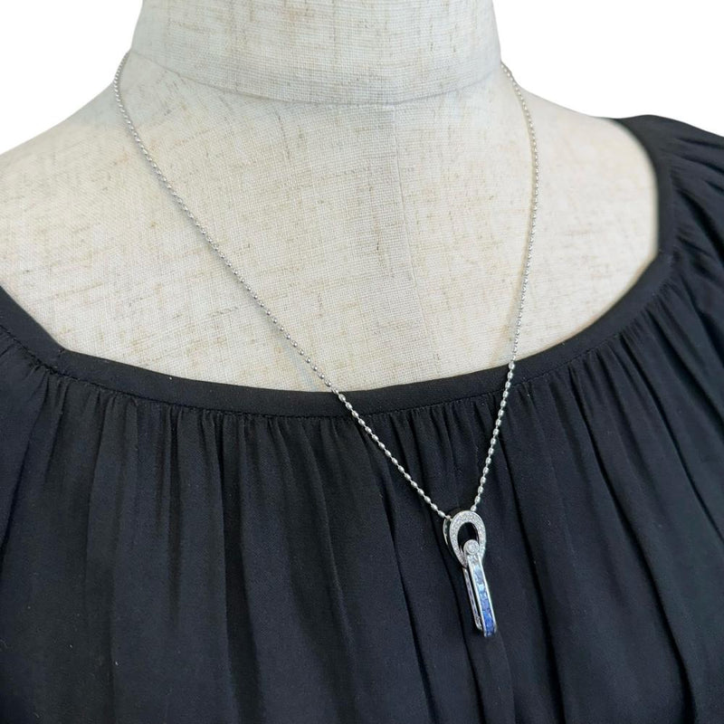 Jeunet/ジュネ グラデーションサファイア 計0.85ct ダイヤモンド 計0.27ct ネックレス K18WGホワイトゴールド 18金 10.1g 49.5cm レディース 【中古】【真子質店】【NN】 【IMaKMo】