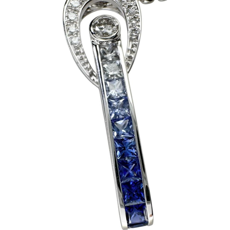 Jeunet/ジュネ グラデーションサファイア 計0.85ct ダイヤモンド 計0.27ct ネックレス K18WGホワイトゴールド 18金 10.1g 49.5cm レディース 【中古】【真子質店】【NN】 【IMaKMo】