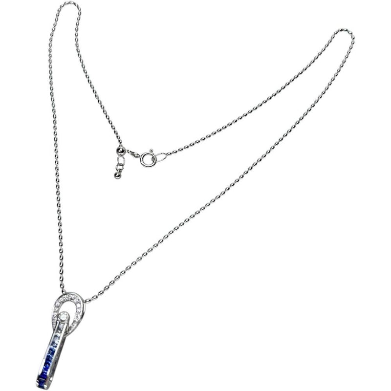 Jeunet/ジュネ グラデーションサファイア 計0.85ct ダイヤモンド 計0.27ct ネックレス K18WGホワイトゴールド 18金 10.1g 49.5cm レディース 【中古】【真子質店】【NN】 【IMaKMo】