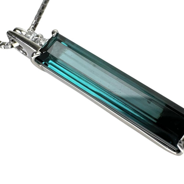 トルマリン 3.44ct ダイヤモンド 計0.04ct ネックレス Pt900プラチナ/Pt850プラチナ 7.5g 46cm レディース 【中古】【真子質店】【NN】 【MoxY】