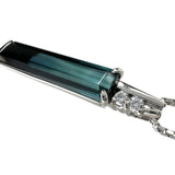 トルマリン 3.44ct ダイヤモンド 計0.04ct ネックレス Pt900プラチナ/Pt850プラチナ 7.5g 46cm レディース 【中古】【真子質店】【NN】 【MoxY】
