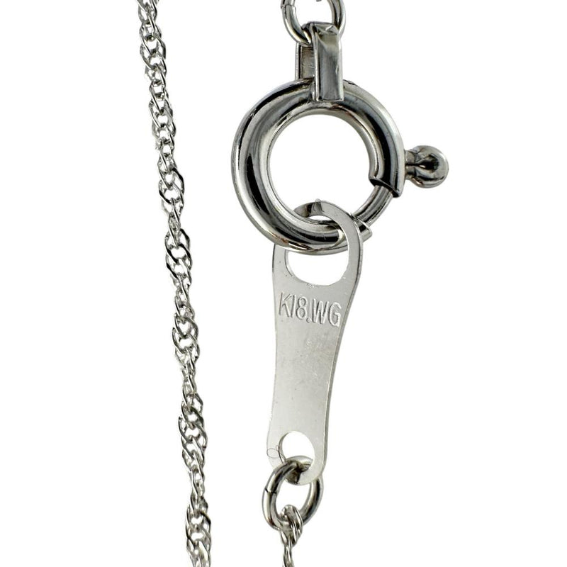 ブルートパーズ 0.90ct ダイヤモンド 0.01ct ネックレス K18WGホワイトゴールド 18金 1.0g 40cm レディース 【中古】【真子質店】【NN】 【IMaT】
