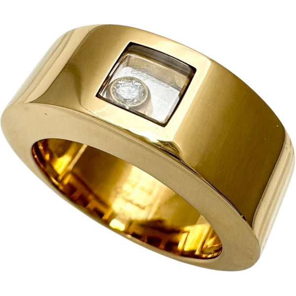 14号【Chopard/ショパール】 1Pハッピーダイヤモンド ダイヤモンド（推定0.05ct） リング・指輪 K18ゴールド 18金 15.2g 82/3035 レディース 【中古】【真子質店】【BL】 【ISMoMi】