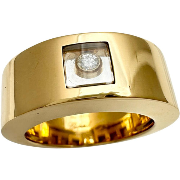 14号【Chopard/ショパール】 1Pハッピーダイヤモンド ダイヤモンド（推定0.05ct） リング・指輪 K18ゴールド 18金 15.2g 82/3035 レディース 【中古】【真子質店】【BL】 【ISMoMi】
