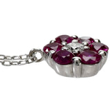 ルビー 計0.73ct ダイヤモンド 計0.10ct ネックレス K18WGホワイトゴールド 18金 3.1g 44.5cm レディース 【中古】【真子質店】【NN】 【DDx】