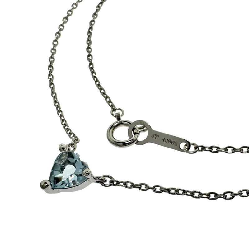 【4℃/ヨンドシー】 アクアマリン ネックレス K18WGホワイトゴールド 18金 2.8g 41cm レディース 【中古】【真子質店】【NN】 【MaMax】