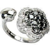 10号【Ponte Vecchio/ポンテヴェキオ】 ブラックダイヤモンド 0.55ct ダイヤモンド 0.27ct リング・指輪 K18WGホワイトゴールド 18金 11.4g レディース 【中古】【真子質店】【NN】 【IMoxK】