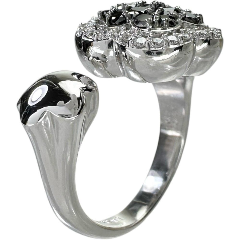 10号【Ponte Vecchio/ポンテヴェキオ】 ブラックダイヤモンド 0.55ct ダイヤモンド 0.27ct リング・指輪 K18WGホワイトゴールド 18金 11.4g レディース 【中古】【真子質店】【NN】 【IMoxK】