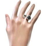 10号【Ponte Vecchio/ポンテヴェキオ】 ブラックダイヤモンド 0.55ct ダイヤモンド 0.27ct リング・指輪 K18WGホワイトゴールド 18金 11.4g レディース 【中古】【真子質店】【NN】 【IMoxK】