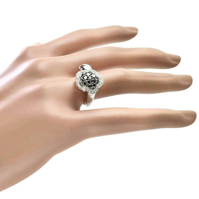 10号【Ponte Vecchio/ポンテヴェキオ】 ブラックダイヤモンド 0.55ct ダイヤモンド 0.27ct リング・指輪 K18WGホワイトゴールド 18金 11.4g レディース 【中古】【真子質店】【NN】 【IMoxK】