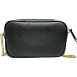 【GUCCI/グッチ】 GGマーモント　ミニカメラバッグ 772759 スーパーミニバッグ ショルダーバッグ レザー ブラックレザー/ゴールド金具 レディース【中古】【真子質店】【BL】 【KMix】
