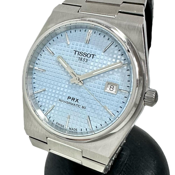 【TISSOT/ティソ】 PRX パワーマティック80 T137.407.11 裏スケルトン　保証書/ギャラ/箱付き 腕時計 ステンレススチール 自動巻き/オートマ スカイブルー文字盤 メンズ
【中古】【真子質店】【GD】




【Dxx】