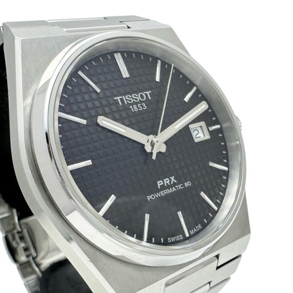 【TISSOT/ティソ】 PRX パワーマティック80 T137.407.11 裏スケルトン 腕時計 ステンレススチール 自動巻き/オートマ ブラック文字盤/シルバーベルト メンズ 【中古】【真子質店】【GD】 【MaMox】