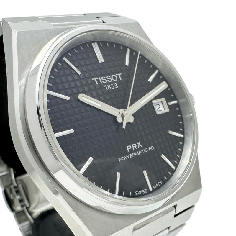 【TISSOT/ティソ】 PRX パワーマティック80 T137.407.11 裏スケルトン 腕時計 ステンレススチール 自動巻き/オートマ ブラック文字盤/シルバーベルト メンズ 【中古】【真子質店】【GD】 【MaMox】