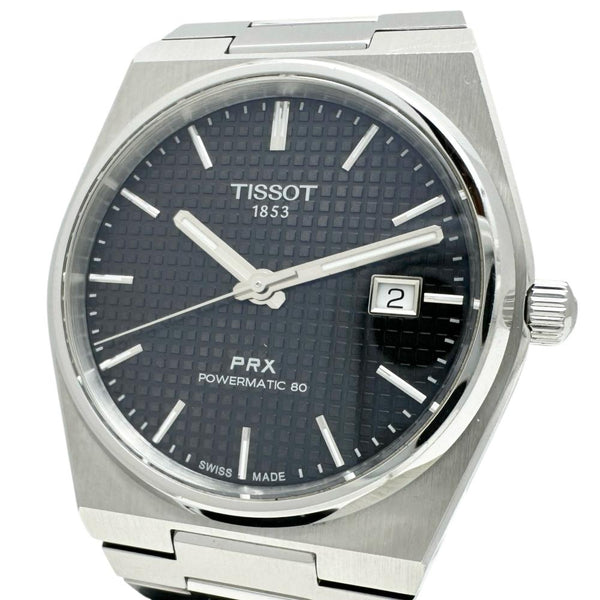 【TISSOT/ティソ】 PRX パワーマティック80 T137.407.11 裏スケルトン 腕時計 ステンレススチール 自動巻き/オートマ ブラック文字盤/シルバーベルト メンズ 【中古】【真子質店】【GD】 【MaMox】