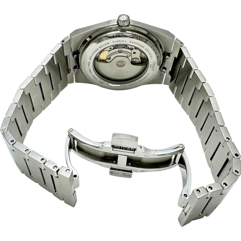 【TISSOT/ティソ】 PRX パワーマティック80 T137.407.11 裏スケルトン 腕時計 ステンレススチール 自動巻き/オートマ ブラック文字盤/シルバーベルト メンズ 【中古】【真子質店】【GD】 【MaMox】